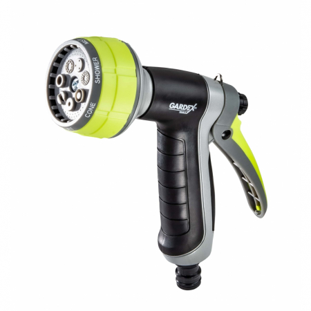 Furtune & Sisteme Irigatii - Pistol metalic, pentru stropit, cu 7 functii, STRONG GX, Gardex 405100