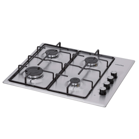 Plita incorporabila, 4 arzatoare gaz, aprindere electrica, gratare email, Inox, NOBELTEK [2]