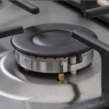 Plita incorporabila, 4 arzatoare gaz, aprindere electrica, gratare fonta, Inox, NOBELTEK [5]