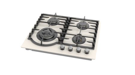 Plita incorporabila, 4 arzatoare, sticle Beige, gratare fonta, aprindere electrica, flacara dubla (WOK), valva de siguranta, PYRAMIS [3]