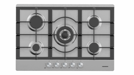 Aragazuri & Plite - Plita incorporabila din INOX, 5 arzatoare, aprindere electrica, gratare din fonta, Heinner