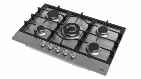 Plita incorporabila din INOX, 5 arzatoare, aprindere electrica, gratare din fonta, Heinner [1]