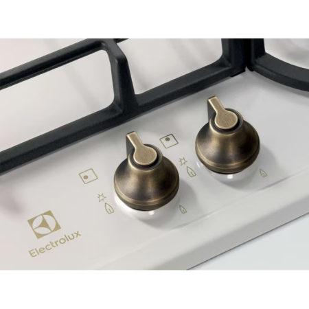 Plită incorporabilă Electrolux EGH6343RON Rococo, Gaz, 4 Arzătoare, 9 kW, Aprindere Electrică, Grătare Fontă, Siguranță Gaz, 60 cm, Crem. [1]