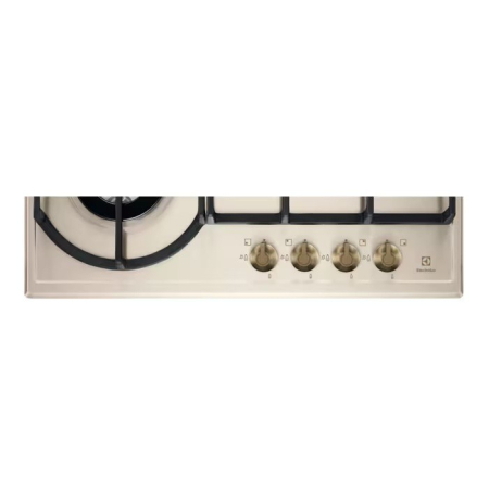 Plită incorporabilă Electrolux EGH6343RON Rococo, Gaz, 4 Arzătoare, 9 kW, Aprindere Electrică, Grătare Fontă, Siguranță Gaz, 60 cm, Crem. [2]