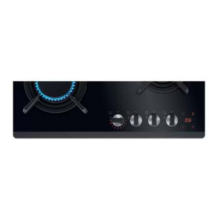 Plită incorporabilă Electrolux KGG643753K, Gaz pe Sticlă, 4 Arzătoare, WOK, 60 cm, Negru Plita incorporabilă Electrolux KGG643753K combină eleganța suprafeței din sticlă neagră cu performanța celor 4 [3]