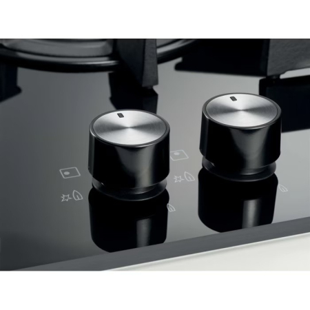Plită incorporabilă Electrolux KGG6456K, Gaz pe Sticlă, 4 Arzătoare, WOK 4 kW, Speed Burner, Aprindere Electrică, Grătare Fontă, 60 cm, Negru. [5]