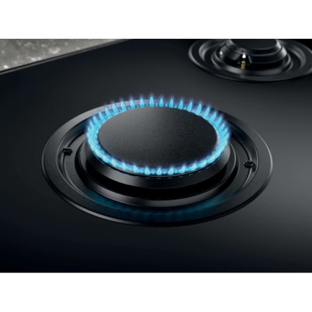 Plită incorporabilă Electrolux KGG753753K, Gaz pe Sticlă, 5 Arzătoare, WOK, FlameLight, StepPower, Hob2Hood, Timer, Grătare Fontă, 75 cm, Negru. [6]