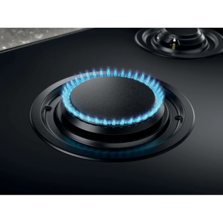 Plită incorporabilă Electrolux KGG953753K, Gaz pe Sticlă, 5 Arzătoare, WOK, FlameLight, StepPower, Hob2Hood, Grătare Fontă, 90 cm, Negru. [3]