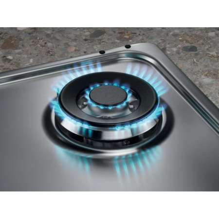 Plită incorporabilă Electrolux KGS64562SX, Gaz, 4 Arzătoare, WOK 4 kW, StepPower 9 Trepte, Speed Burner, Grătare Fontă, 60 cm, Inox. [3]