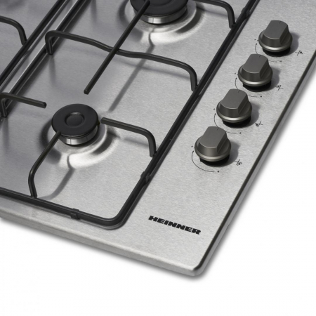 Plita incorporabila, inox, aprindere electrica, gaz natural, 4 arzatoare, Heinner HBH-V4IEIX [2]