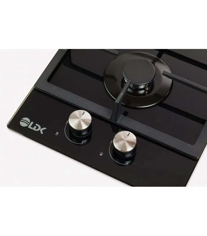 Plită incorporabilă LDK Linares JZ2BK30, Gaz, 2 Arzătoare, 4 kW, Aprindere Electrică, Grătar Fontă, Siguranță Flacără, 30 cm, Negru. [2]
