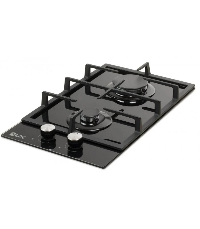 Plită incorporabilă LDK Linares JZ2BK30, Gaz, 2 Arzătoare, 4 kW, Aprindere Electrică, Grătar Fontă, Siguranță Flacără, 30 cm, Negru. [1]