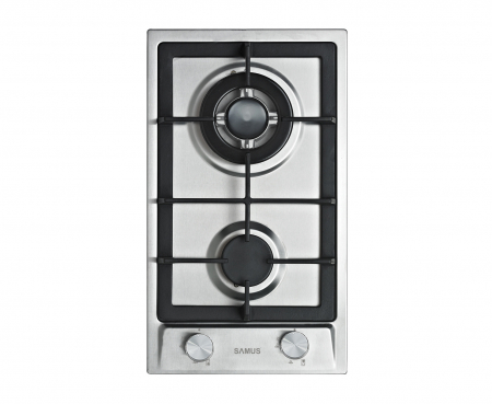 Aragazuri & Plite - Plita incorporabila pe gaz, 2 arzatoare, gratar din fonta, INOX, aprindere electrica, Samus