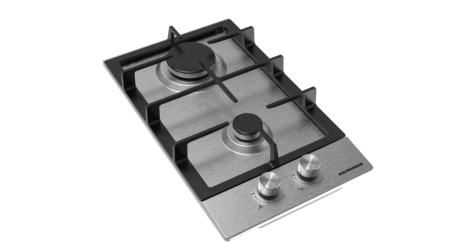 Plita incorporabila pe gaz, 2 arzatoare, gratar fonta, aprindere electrica, Inox, HEINNER [1]