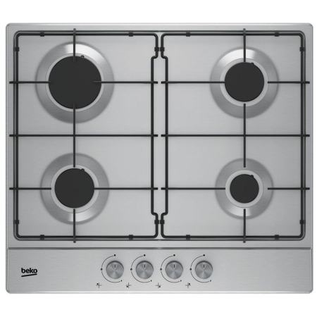 Casa & Gradina - Plita incorporabila pe gaz, 4 arzatoare, 60 cm, aprindere electrica, Inox, BEKO