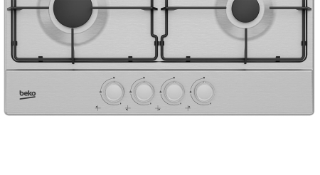 Plita incorporabila pe gaz, 4 arzatoare, 60 cm, aprindere electrica, Inox, BEKO [5]