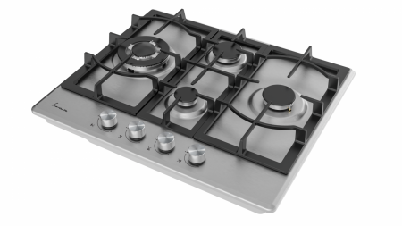 Plita incorporabila pe gaz, 4 arzatoare, gratare din fonta, aprindere electrica, INOX, FRAM [2]