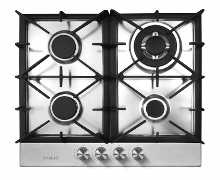 Aragazuri & Plite - Plita incorporabila pe gaz, aprindere electrica, 4 arzatoare, INOX, gratar fonta, Samus