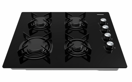 Plita incorporabila pe gaz, sticla, 4 arzatoare, aprindere electrica, negru, Heinner [2]