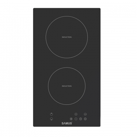 Plite pe inductie - Plita incorporabila pe inductie, 2 zone, 3500W, 9 trepte, 30cm, touch control, Samus