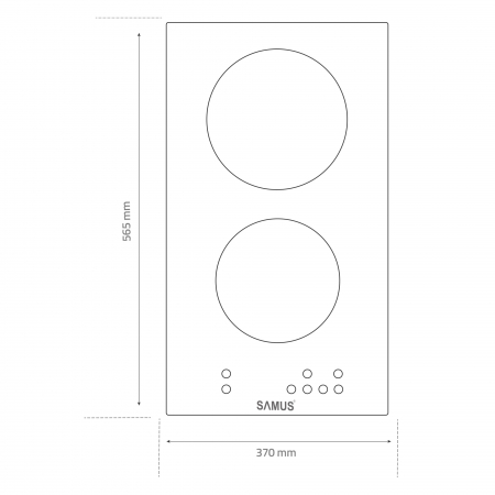 Plita incorporabila pe inductie, 2 zone, 3500W, 9 trepte, 30cm, touch control, Samus [2]