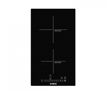 Plite pe inductie - Plita incorporabila pe inductie, 2 zone, touch control, 3500W, 9 trepte, 30cm, Samus