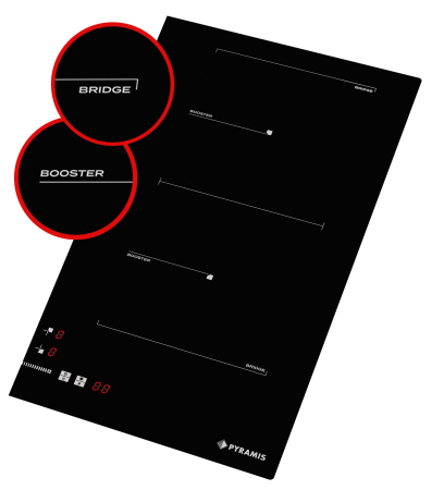 Plita incorporabila pe inductie, 4 zone de gatit, 9 trepte, putere 8600 W, timer, touch control, sticla Neagra, Grecia, PYRAMIS [2]