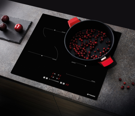 Plita incorporabila pe inductie, 4 zone de gatit, 9 trepte, putere 8600 W, timer, touch control, sticla Neagra, Grecia, PYRAMIS [1]