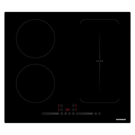 Aragazuri & Plite - Plita incorporabila pe inductie, 4 zone, oprire automata, indicator caldura, Boost, 7400 W, control touch, 59 x 52 cm, negru, HEINNER