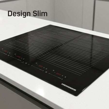 Plita incorporabila pe inductie, control touch, boost, 4 zone de gatit, slim, 7400W, Negru, HEINNER [9]