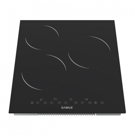 Plite vitroceramice - Plita incorporabila vitroceramica, 3 zone de gatit, 45cm, touch control, 9 trepte, Samus