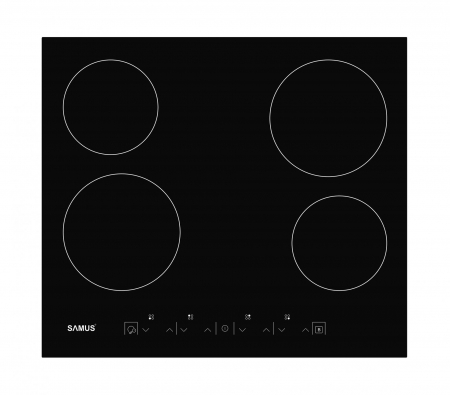Plite vitroceramice - Plita incorporabila vitroceramica, 4 zone de gatit, 60cm, touch control, 9 trepte, Samus