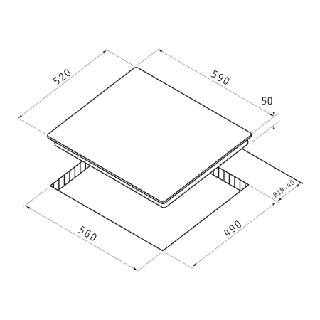 Plita rustica incorporabila, 4 arzatoare, aprindere electrica, gratare fonta, kit GPL, Antracit, PYRAMIS [1]