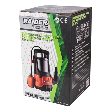 Pompa apa murdara, plutitor, inox, 1100 W, 1"tol, 20 mc/h, 230V, adancime 7m, RAIDER [3]