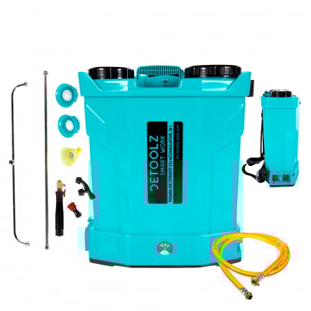 Pompa de stropit cu acumulator, 16 L, 8 Ah, 5.5 Bar, tija dubla, 12 V, Detoolz [2]