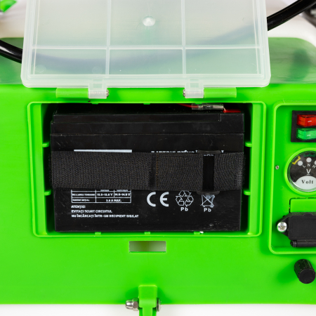 Pompa de stropit, pulverizator pe roti, bazin 90L, acumulator 12V, 7 bar, furtun 50m, regulator presiune, Micul Fermier [6]