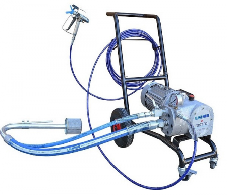 Pompe de Vopsit & Zugravit Profesionale - Pompa de vopsit , zugravit, AIRLESS, Industriala cu carucior, complet echipata, 8L/MIN - LARIUS GIOTTO