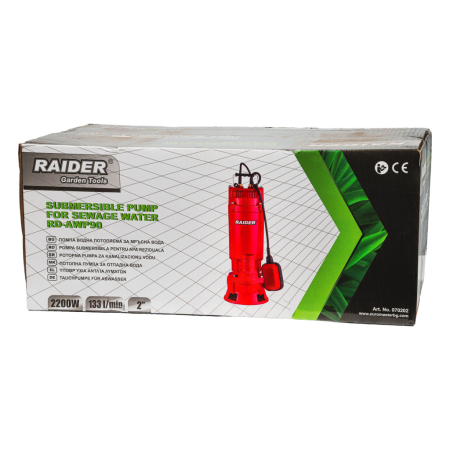 Pompa submersibila apa murdara, plutitor, 2.2 KW, 2" tol, 8 mc/h, adancime 8m, 230 V, fonta, RAIDER [5]