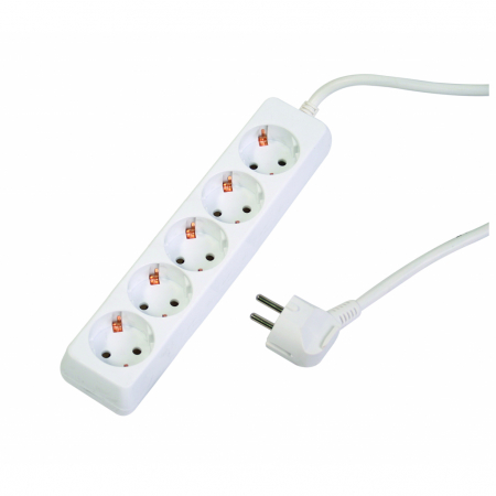 Prelungitoare - Prelungitor 5 prize, 3m x 1.5mm, impamantare, Makalon 700762