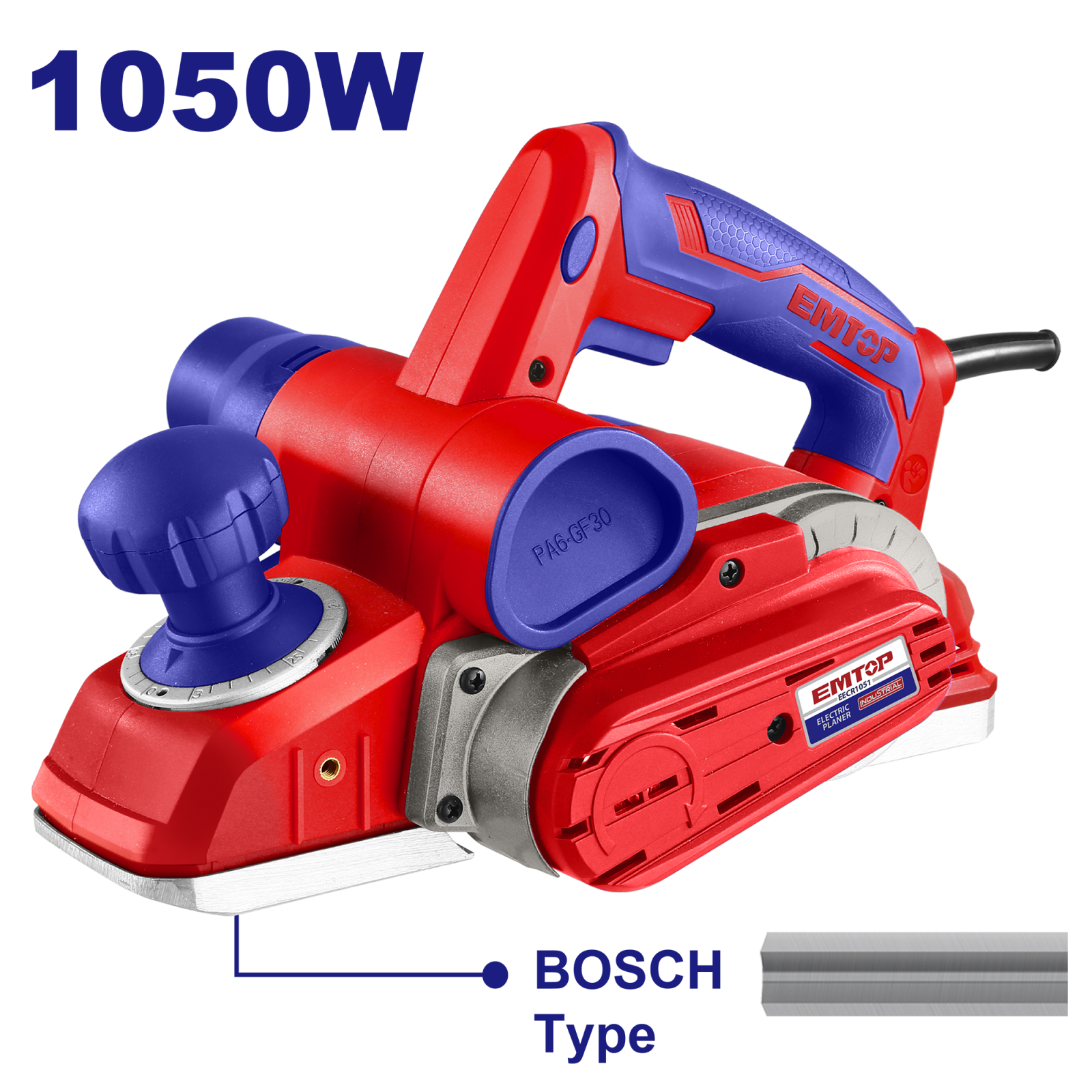 Rindele & Abricuri - Rindea electrica, 220V, 1050W, adancime lucru 3mm, 16000Rpm, set ghidaje, EECR1051 EMTOP