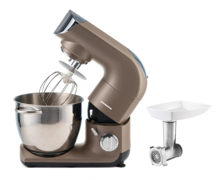 Robot de bucatarie, putere 1500 W, bol inox 5.5 L, tel inox, 6 viteze + Pulse, accesoriu masina de tocat, HEINNER [4]