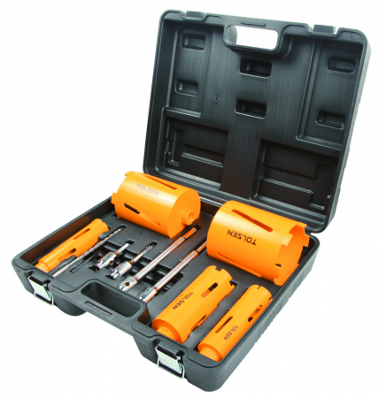 Freze si Carote - Set 11 burghie de baza,diamantate, Tolsen 75881