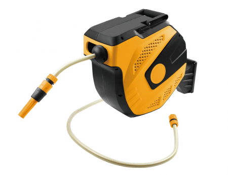 Set derulator furtun de gradina automat, 1/2"X 15M+1.5M rotatie 180*, functie retractie furtun si blocare, Tolsen 57261
