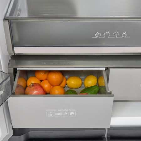 Side by Side HEINNER HSBS-HM505MDSINFDXE++, 505 L, Clasa E, Total No Frost, Compresor Inverter, MultiClimate, Zonă Convertibilă 80 L, Display Touch, Gri Antracit Texturat. [4]