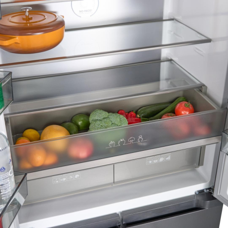 Side by Side HEINNER HSBS-HM505MDSINFDXE++, 505 L, Clasa E, Total No Frost, Compresor Inverter, MultiClimate, Zonă Convertibilă 80 L, Display Touch, Gri Antracit Texturat. [3]