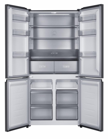 Side by Side HEINNER HSBS-HM505MDSINFDXE++, 505 L, Clasa E, Total No Frost, Compresor Inverter, MultiClimate, Zonă Convertibilă 80 L, Display Touch, Gri Antracit Texturat. [1]
