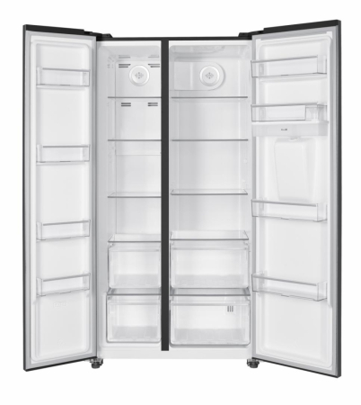 Side by Side HEINNER HSBS-HM529NFINVDGWDE++, 529 L, Clasa E, Full No Frost, Compresor Inverter, Dozator Apă 2,5 L, Display LED Touch, Super Congelare, H 177 cm, Gri Antracit Texturat. [1]