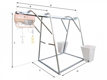 Scule&Unelte Gama Premium - Stand metalic cu sina suport, pt electropalane pana la 1000kg, IORI-CAV1000