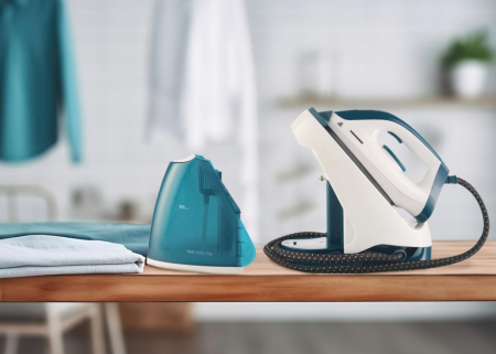 Statie de calcat, putere 2200 W, 5 bar, rezervor apa 1.2 L, furtun abur 1.4 m, anti-calcar, Albastru, HEINNER [1]