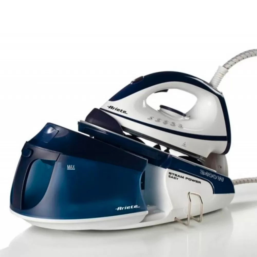 Casa & Gradina - Statie de calcat, putere 2400 W, capacitate 1.8 l, termostat reglabil, talpa ceramica, Alb-Albastru, ARIETE